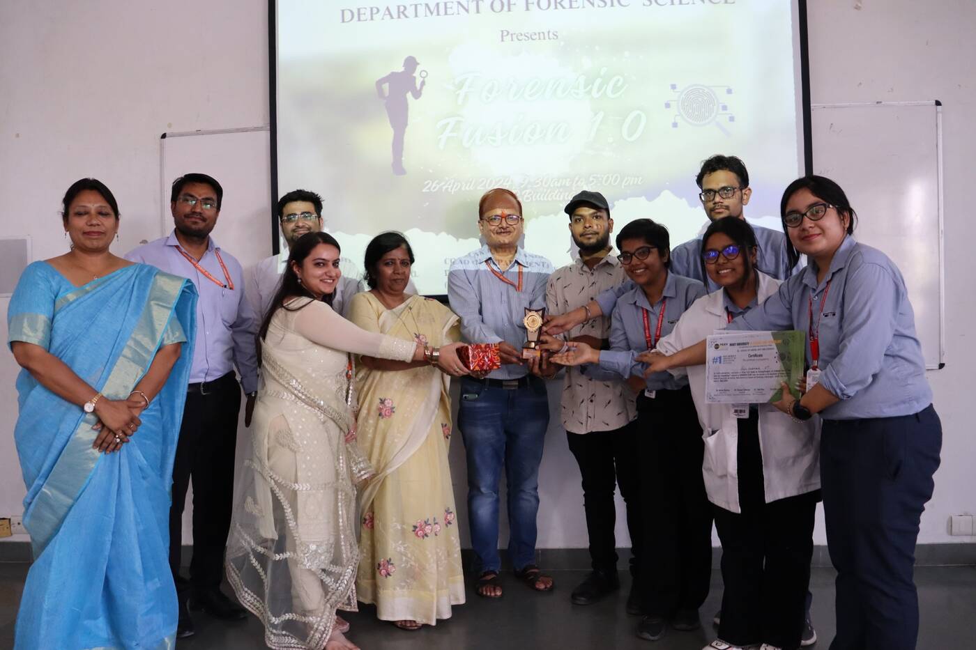 Award presentation to a winning team