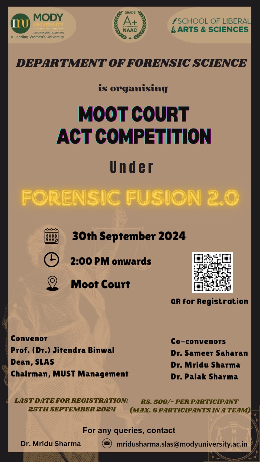 Moot Court Act Competition flyer for Forensic Fusion 2.0